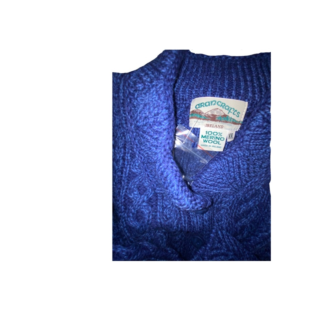 Aran Crafts Blue Women's Cardigan Sweater - Picture 4 of 12